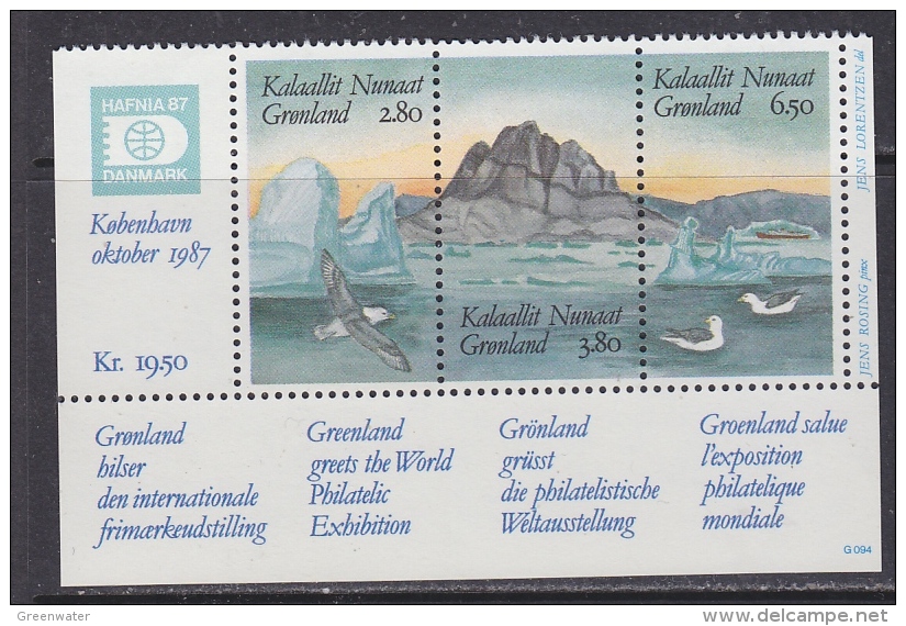 Greenland 1987 Hafnia 3v From M/s ** Mnh (32146D) - Unused Stamps