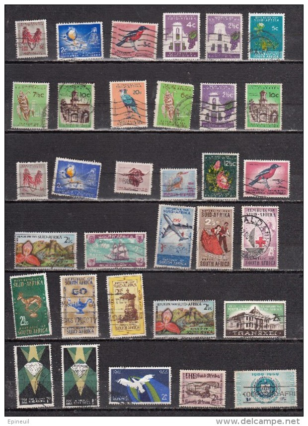 AFRIQUE DU SUD ° LOT DE 33 TIMBRES OBLITERES DIFFERENTS - Collezioni & Lotti