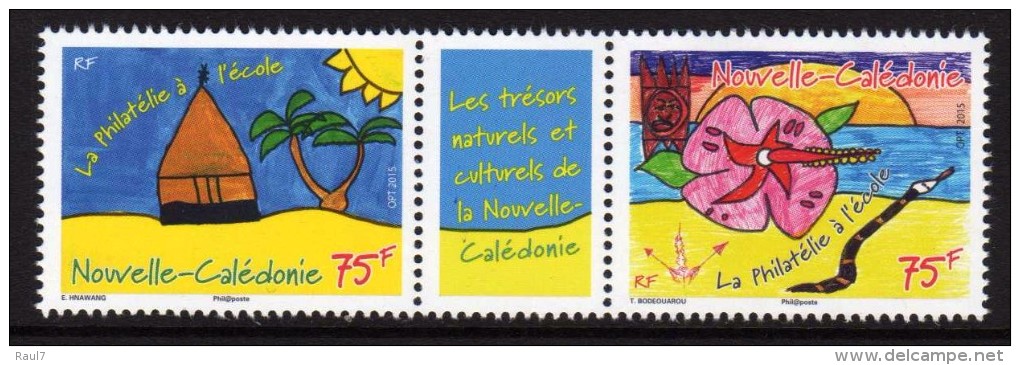 Nouvelle-Calédonie 2015 - La Philatelie à L'école, Trésors Naturels Et Culturels - 2 Val Neufs // Mnh - Unused Stamps