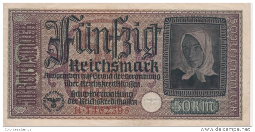 (B0619) GERMAN OCCUPIED TERRITORIES, 1940-1945 (ND). 50 Reichsmark. P-R140. XF - Tweede Wereldoorlog