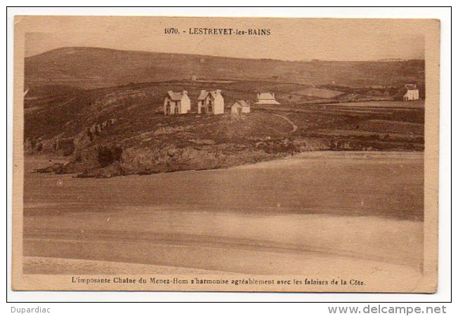 29 - Finistère /  LESTREVET Les BAINS. L'imposante Chaîne Du Menez-Hom S'harmonise ... (Villas Sur La Falaise). - Autres & Non Classés