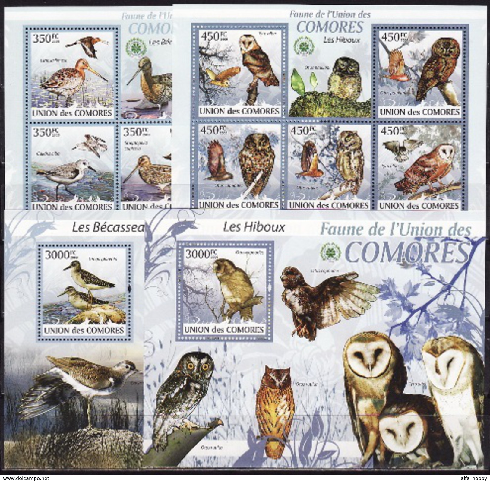 Comores Birds 2009 13 Blocks And 13 Sheetlets Minisheets - Autres & Non Classés