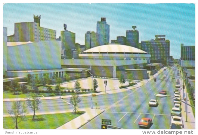 Texas Fort Worth Skyline Between Fine Arts Theatre &amp; The Great Arena - Fort Worth