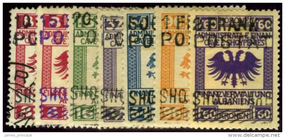 Albania, 1919. Scott #113-119. Stanley Gibbons #111-113e. Set Of Seven, Very Fine Mint. - Albanië