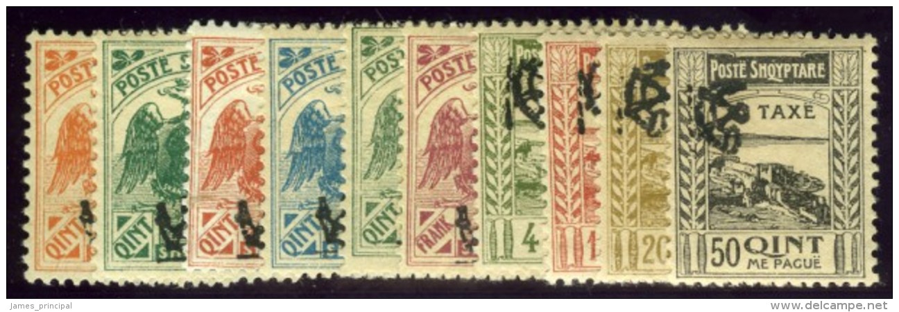 Albania, 1920. Scott #129-134, J14-J17. SG #123-128, D129-D132. Set Of Eleven. Very Fine Mint. - Albanie