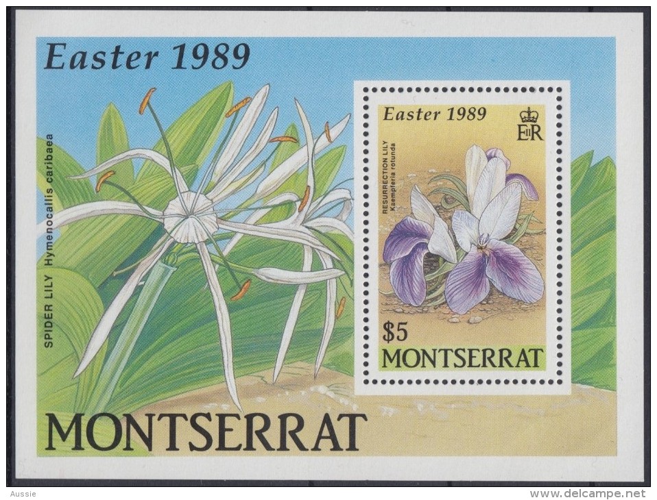 Montserrat 1989 Yvertnr. Bloc 49 *** MNH Cote 8 Euro Flore Fleurs Easter Pasen - Montserrat
