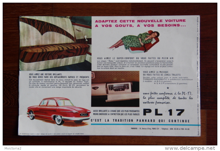 Dépliant Publicitaire Automobile PANHARD PL.17 Avec Certificat De Garantie. - Publicités