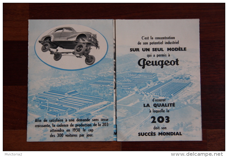 Dépliant Publicitaire PEUGEOT 203 - Publicités