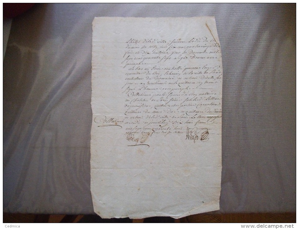 18 FEVRIER 1748 CONSEILLER DU ROY RECEVEUR DU DOMAINE PARIS JACQUES BOUCOL LECUYER - Manuscrits