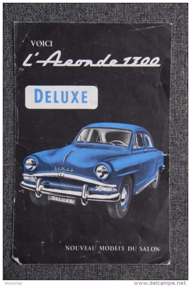 Dépliant Publicitaire SIMCA ARONDE 1300 De Luxe - Publicités