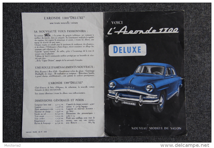 Dépliant Publicitaire SIMCA ARONDE 1300 De Luxe - Publicités