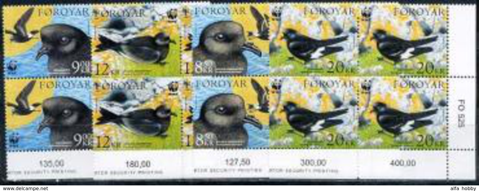 Faroyar  Foroyar Isl, Birds, WWF, 2005, 4 Blocks Of 4 - Unused Stamps