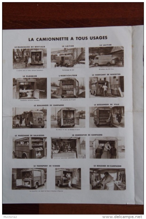 Dépliant Publicitaire Automobile , CITROEN , La Fameuse Camionnette à Tous Usages "Type H". - Pubblicitari