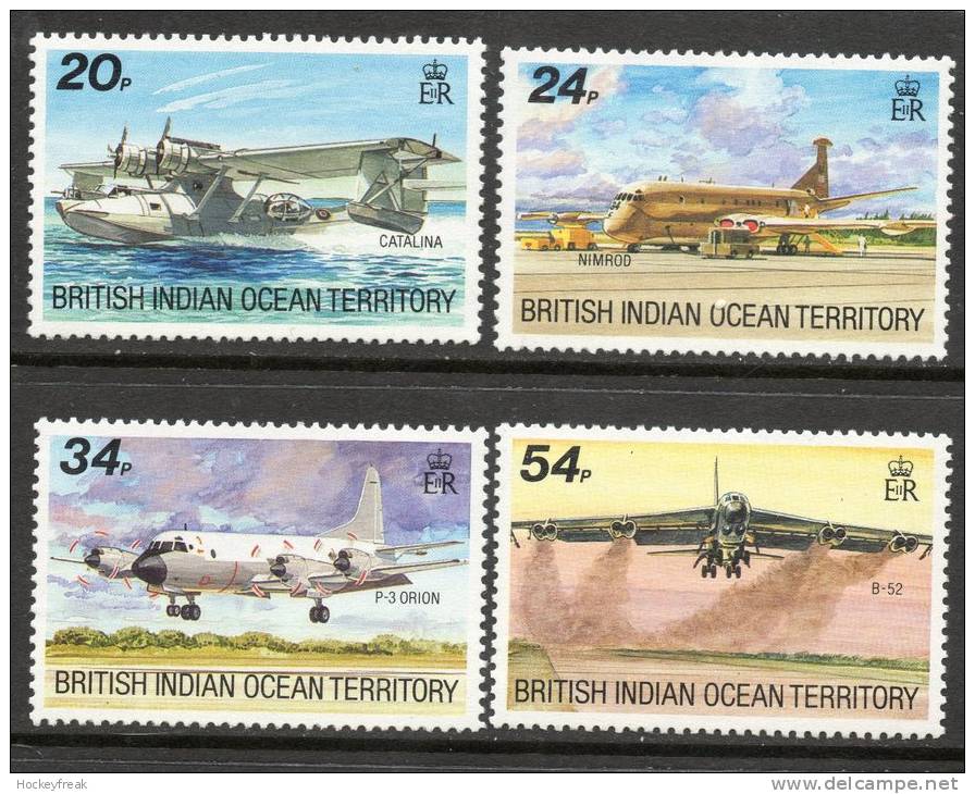 British Indian Ocean Territory 1992 - Visiting Aircraft SG124-127 MNH Cat £8.75 SOW 2015 - Territoire Britannique De L'Océan Indien