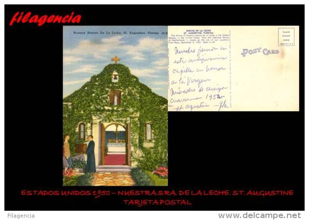 PIEZAS. ESTADOS UNIDOS. ENTEROS POSTALES. TARJETA POSTAL 1950. CAPILLA DE NUESTRA SEÑORA DE LA LECHE EN LA FLORIDA - Sonstige & Ohne Zuordnung