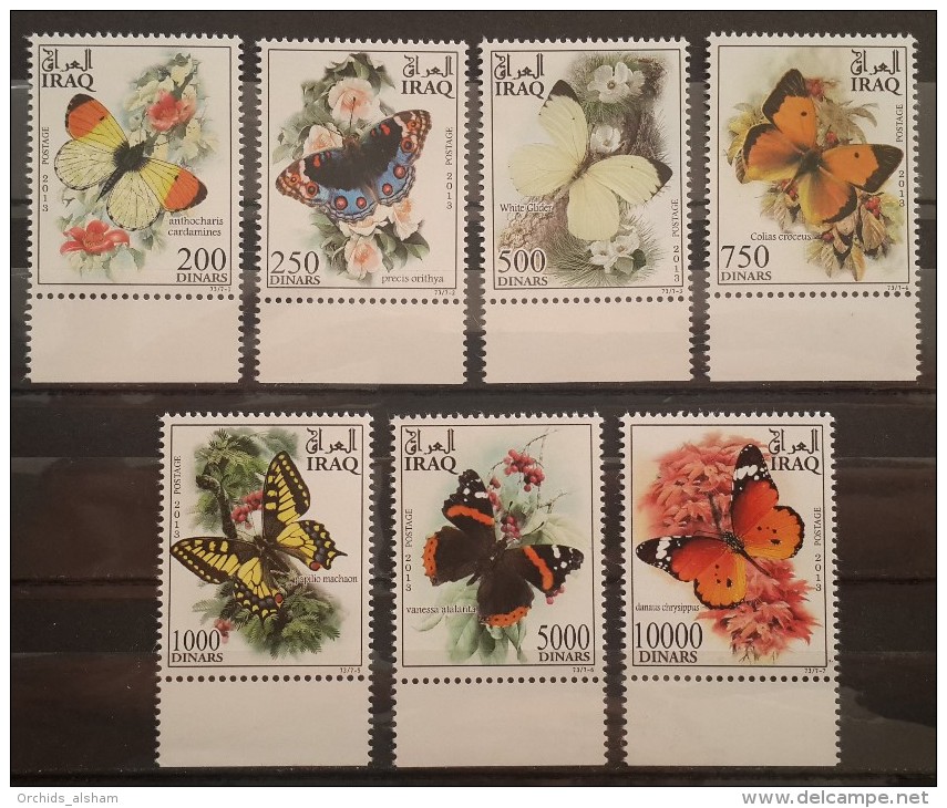 Iraq 2013 MNH - Butterflies Of Iraq - Butterfly - Very High Face Value - Complete Set 7v. - Iraq