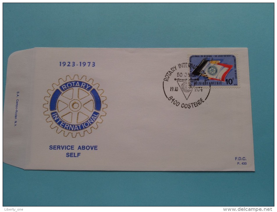 1923 - 1973 ROTARY International SERVICE ABOVE SELF ( F.D.C. P. 430 ) Stempel OOSTENDE 19-10-74 ( Zie Foto ) ! - 1971-1980