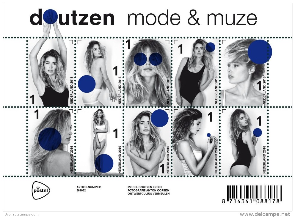 Nederland  2016   Doutzen Kroes Mode En Muze     Velletje/sheetlet Postsfris/neuf/mnh - Neufs