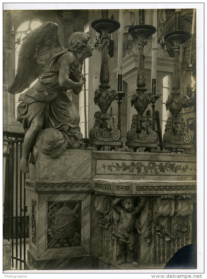France Paris ? Detail Objet D'Art Statue Eglise Religion Ancienne Photo 1910 - Objects
