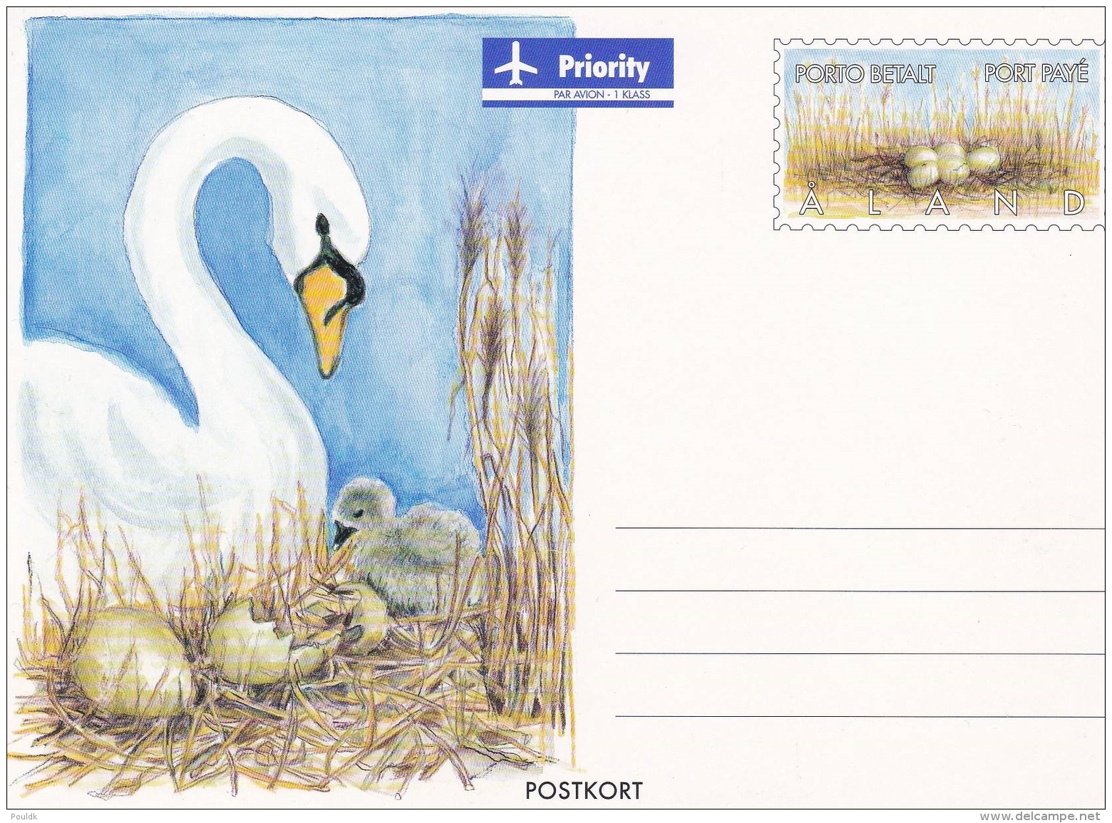 Aland Postal Stationary Swan And Eggs - Mint  (G76-137) - Schwäne