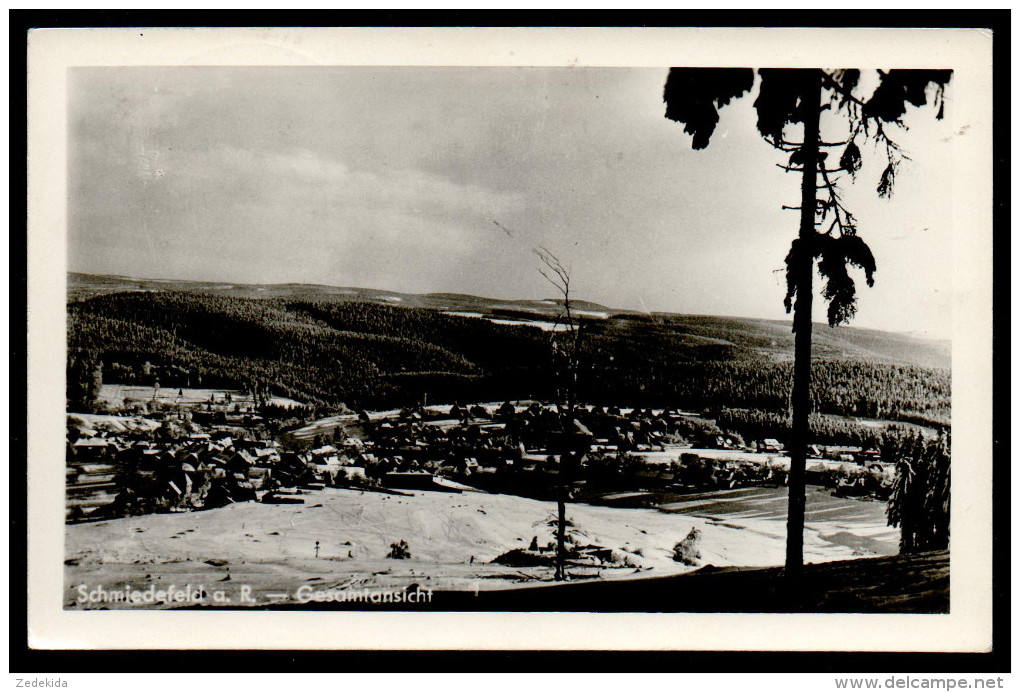 6453 - Alte Foto Ansichtskarte - Schiedefeld Gesamtansicht - Brandt - Sonderstempel 1954 - Schmiedefeld