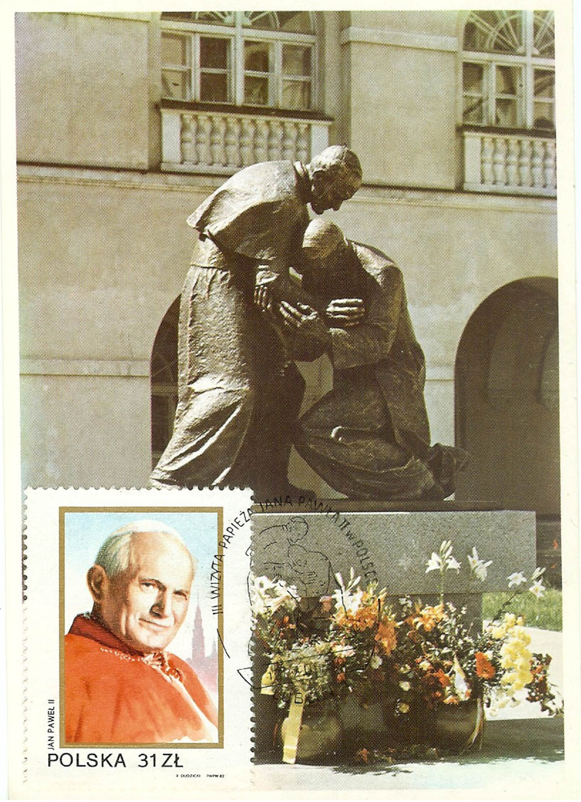 Polen : Maxi Karte :  Papst Jean-Paul II ; FDC 05.09.1987 - Cartes Maximum