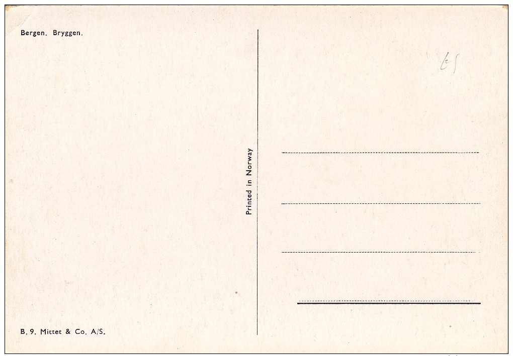 Post Card Of Bergen, Hordaland, Norway,D. - Norway