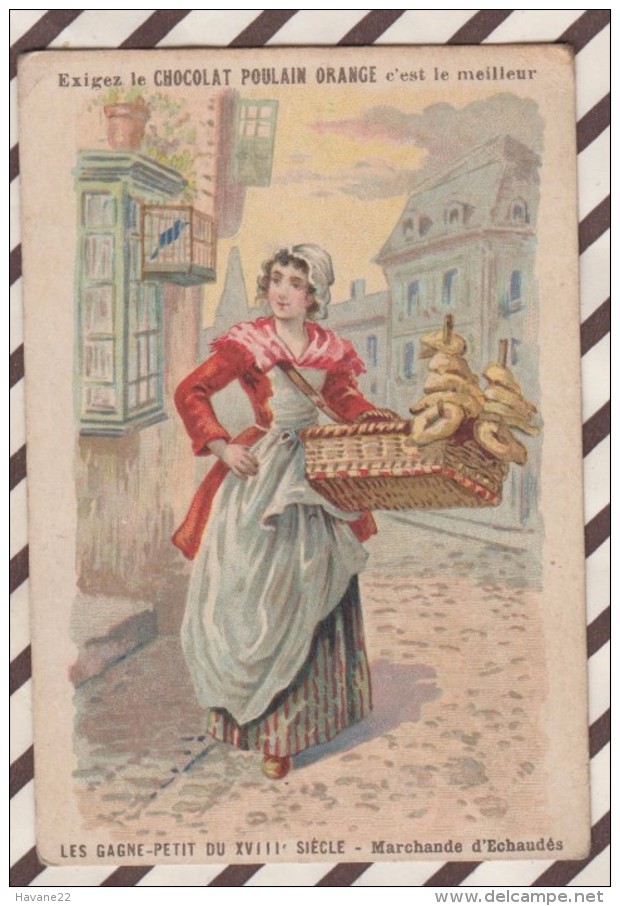 6AI3646 CHROMO CHOCOLAT POULAIN Les Gagne Petit MARDHANDE D'ECHAUDES 2 SCANS - Poulain