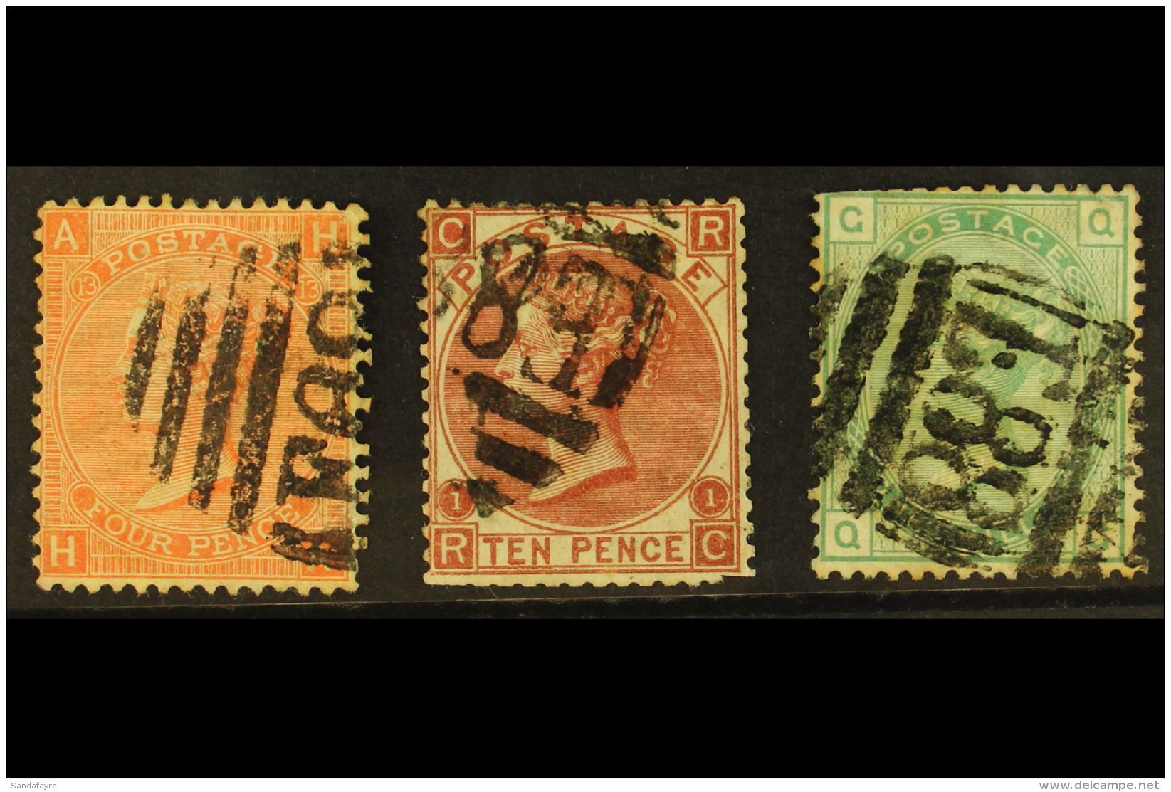 COLOMBIA COLON 1870-81 4d Plate 13, 10d Plate 1 &amp; 1s Plate 12 Used With "E 88" (Colon Now In Panama) Cancels,... - Altri & Non Classificati