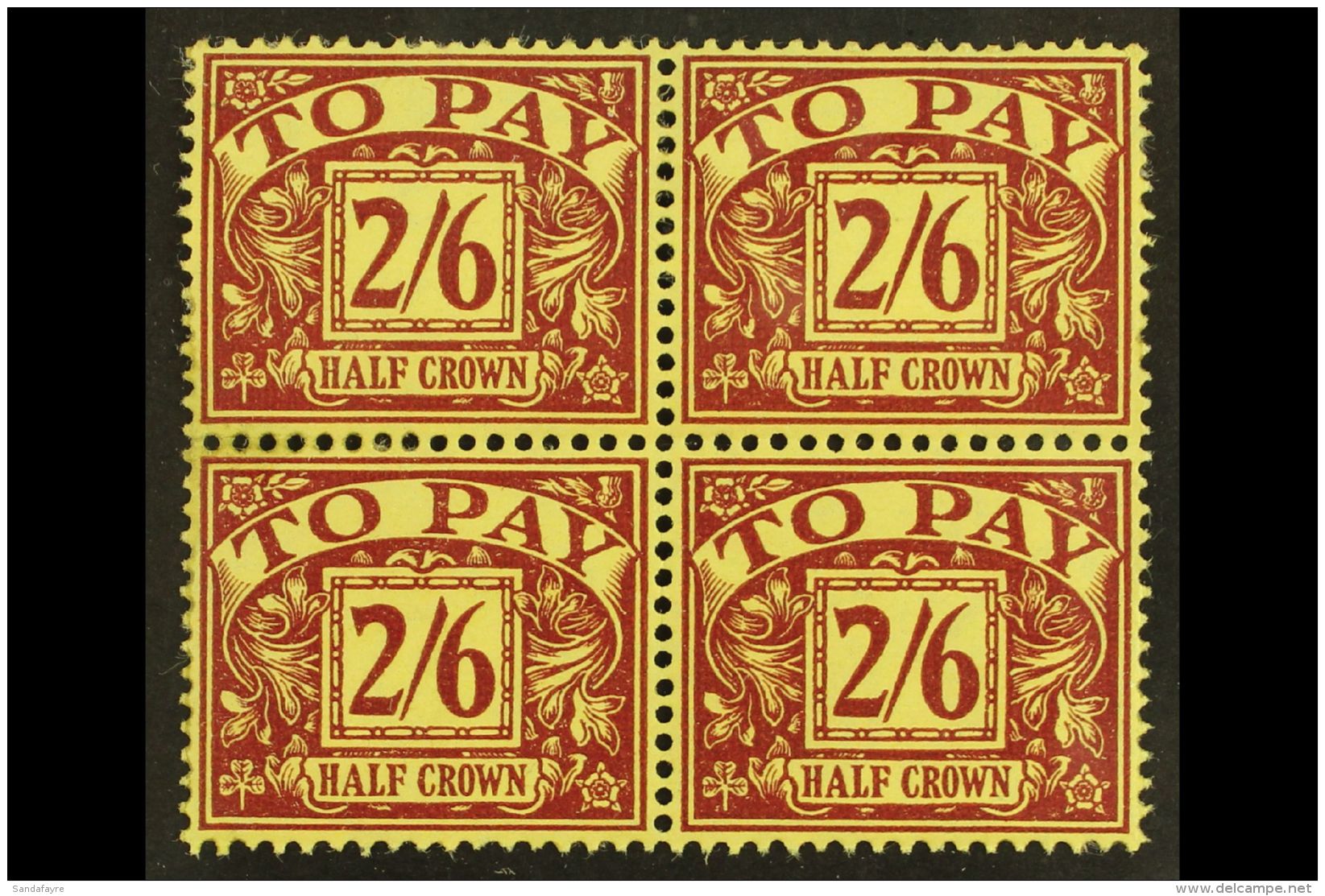 POSTAGE DUE 1937-38 2s6d Purple/yellow, SG D34, Block Of Four, Fresh Mint, Gum Faults.  For More Images, Please... - Unclassified