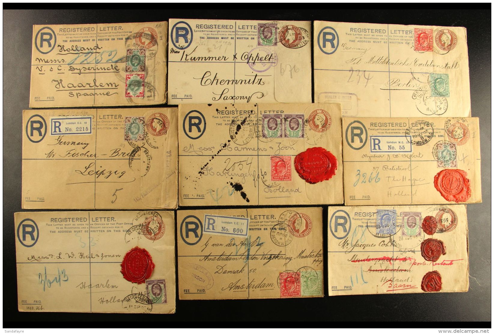 REGISTERED ENVELOPES A Used Group Of 1903-11 3d Brown Registered Envelopes, Either Size F Or Size G, All But One... - Non Classés