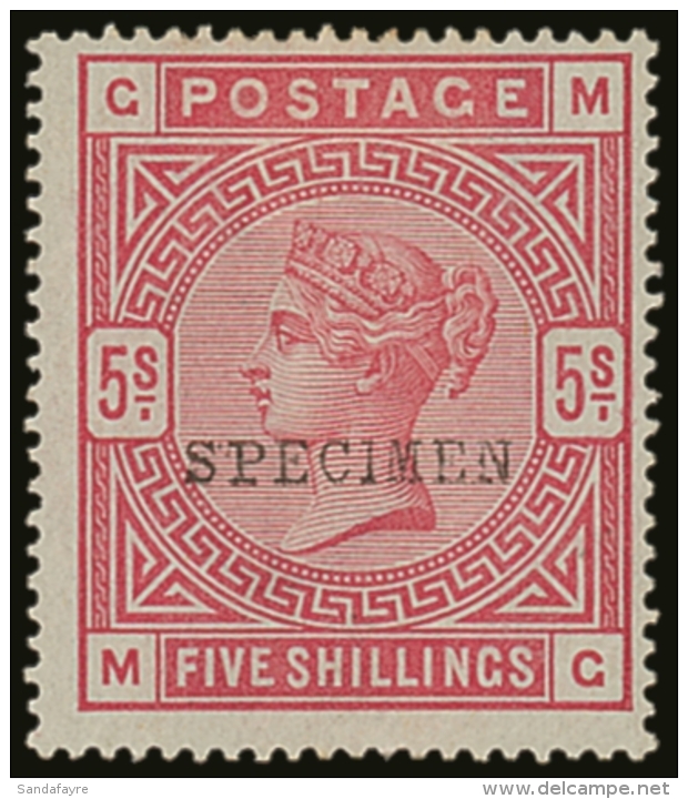 1884 5s Rose On White Paper With Type 9 "SPECIMEN" Overprint, SG 180s, Fine Mint. For More Images, Please Visit... - Other & Unclassified