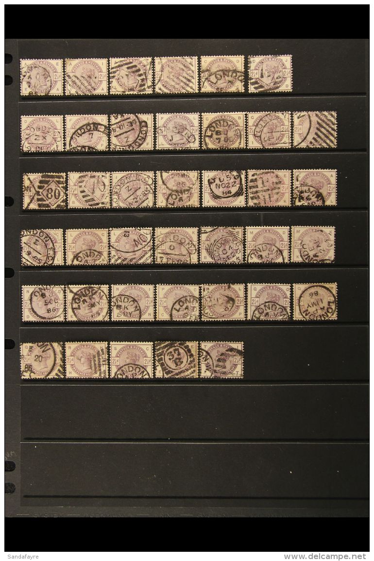 1883-84 2&frac12;d LILACS Fine To Very Fine Used Selection Of Stamps With All Different Check Letters, SG 190,... - Other & Unclassified