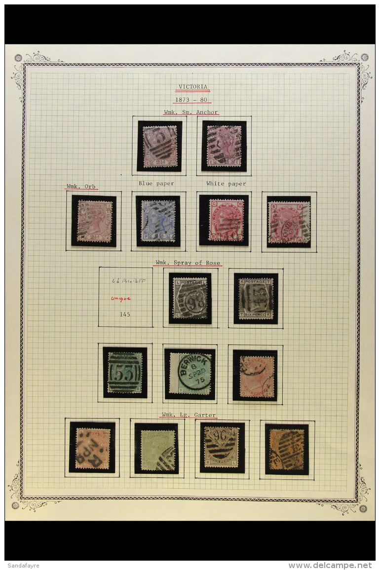1873-80 LARGE COLOURED LETTERS - EVERYTHING A Complete Used Run (one Stamp For Each SG Number) Comprising All The... - Other & Unclassified