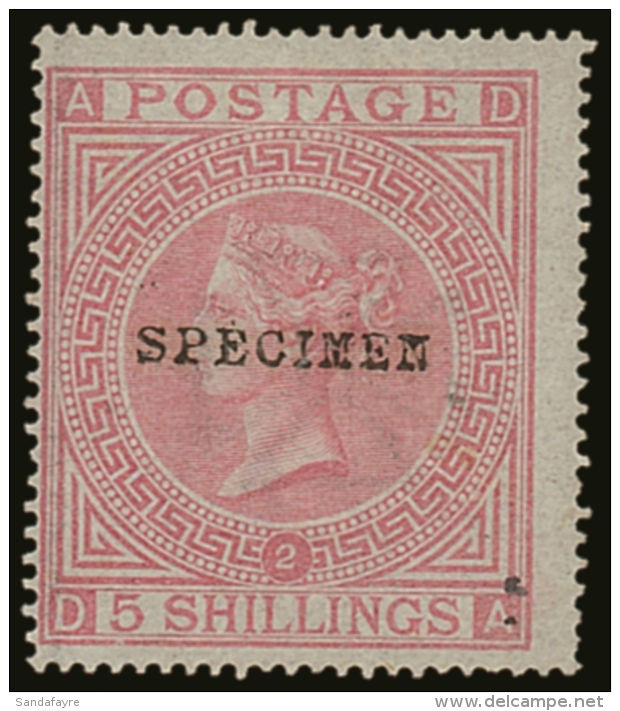 1867 5s Pale Rose With "SPECIMEN" Overprint, SG 127s, Fine Lightly Hinged Mint. Scarce And Attractive. For More... - Other & Unclassified