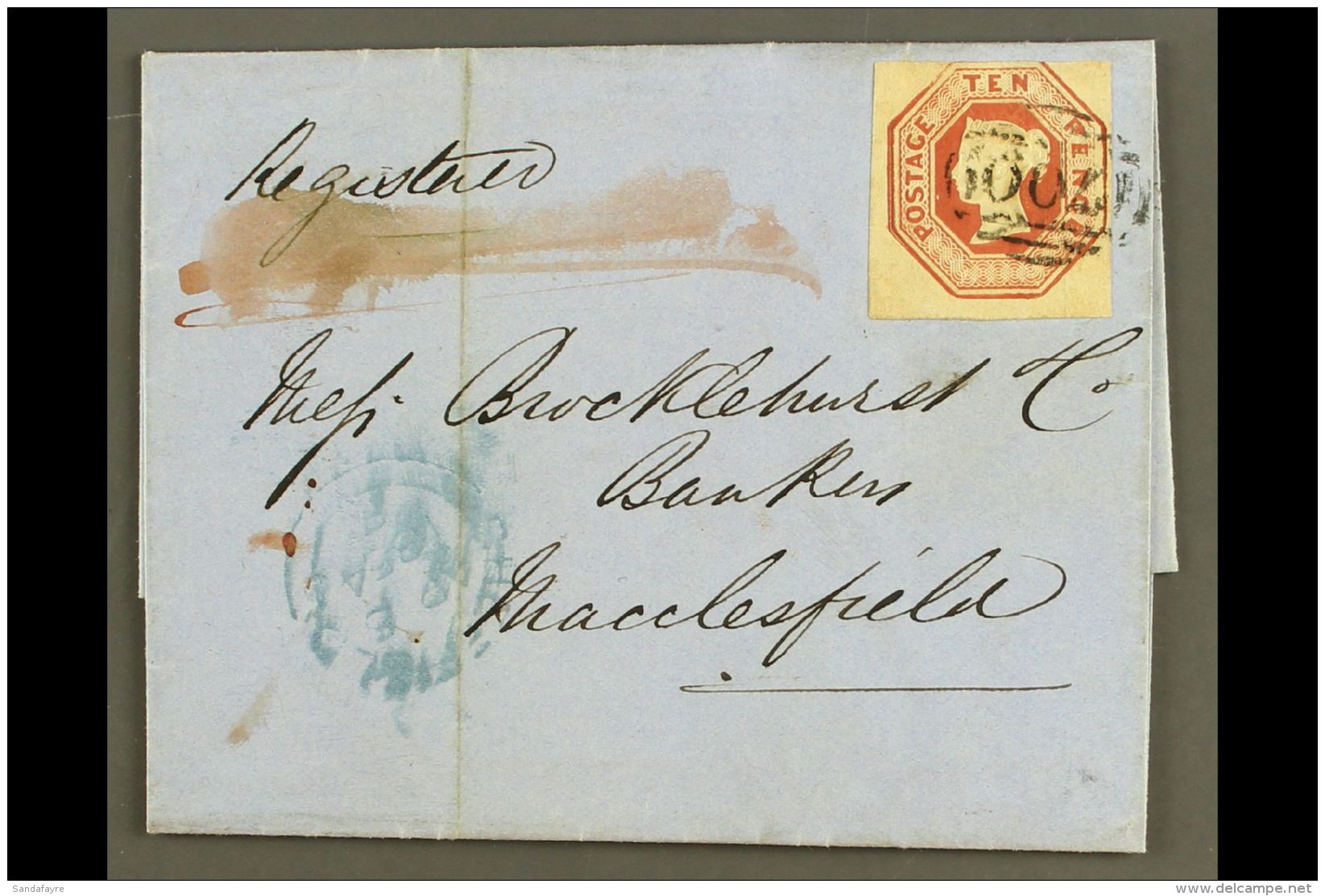 1854 (6 APR) REGISTERED COVER TO MACCLESFIELD Bearing 1848 10d Brown Embossed, Die 1, Cut Square With Excellent... - Other & Unclassified