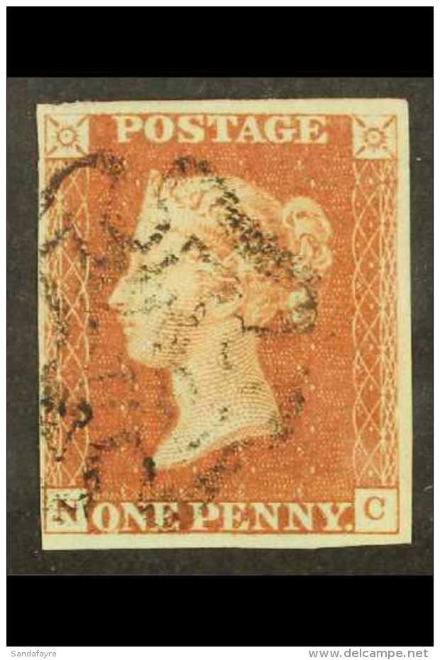 1841 FROM BLACK PLATES 1d Red-brown, SG 7 With 4 Clear Margins, Check Letters "NC", Printed From Penny Black Plate... - Other & Unclassified