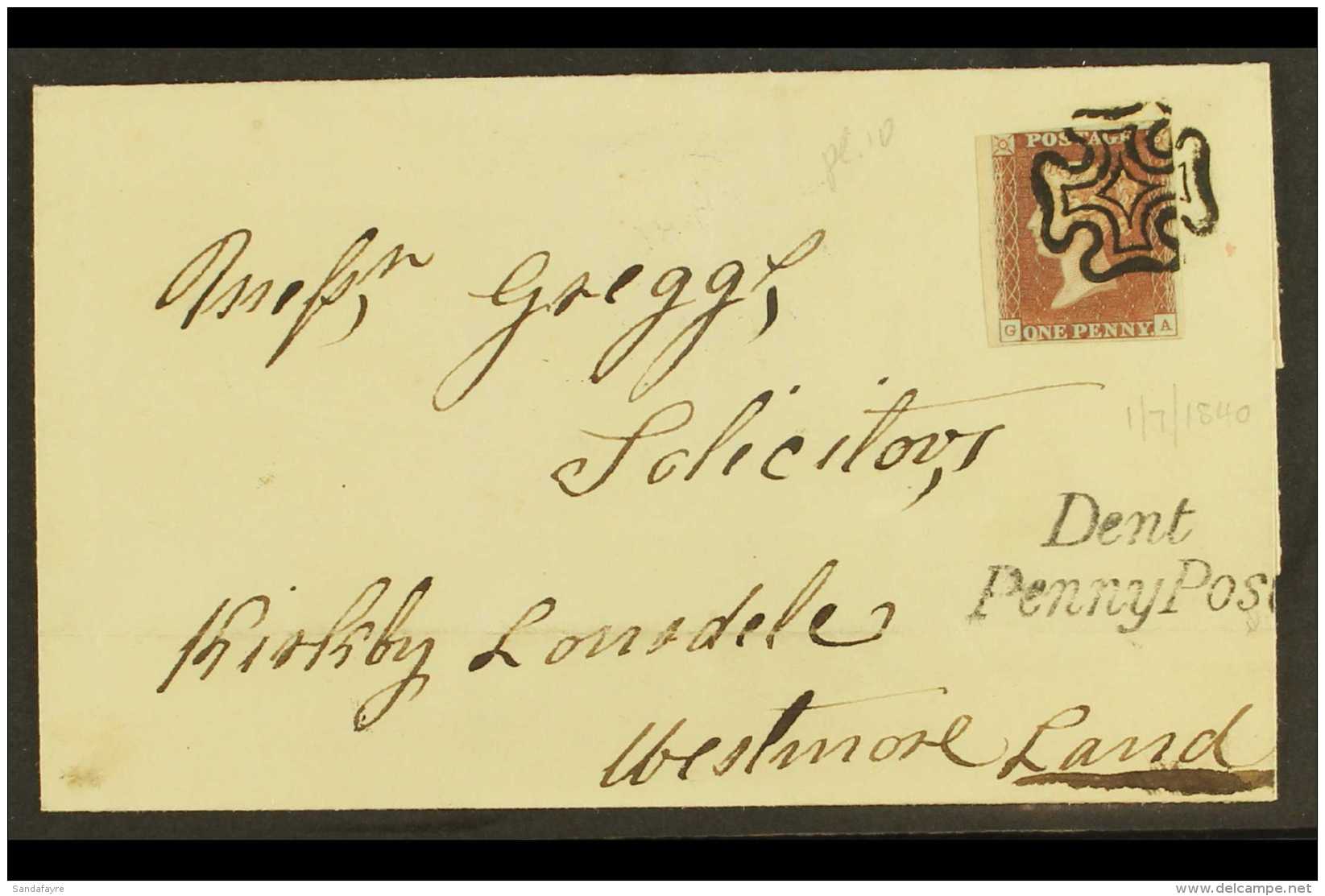 1841 (1 June) 1d Red-brown 'GA' Printed From Black Plate 10, SG 7, Very Finely Used (3++ Margins Just Touching At... - Other & Unclassified