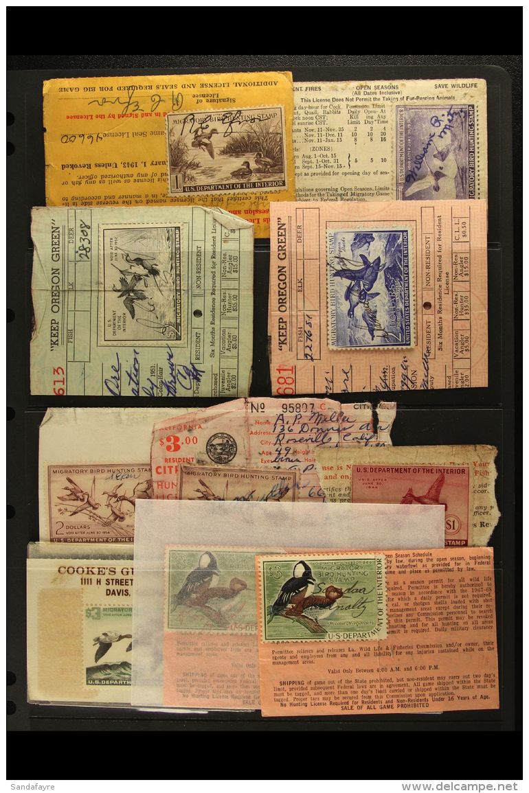 DUCK HUNTING STAMPS 1938-86 Chiefly Used Collection Of US Hunting Permit Stamps With Signatures On The Face,... - Other & Unclassified