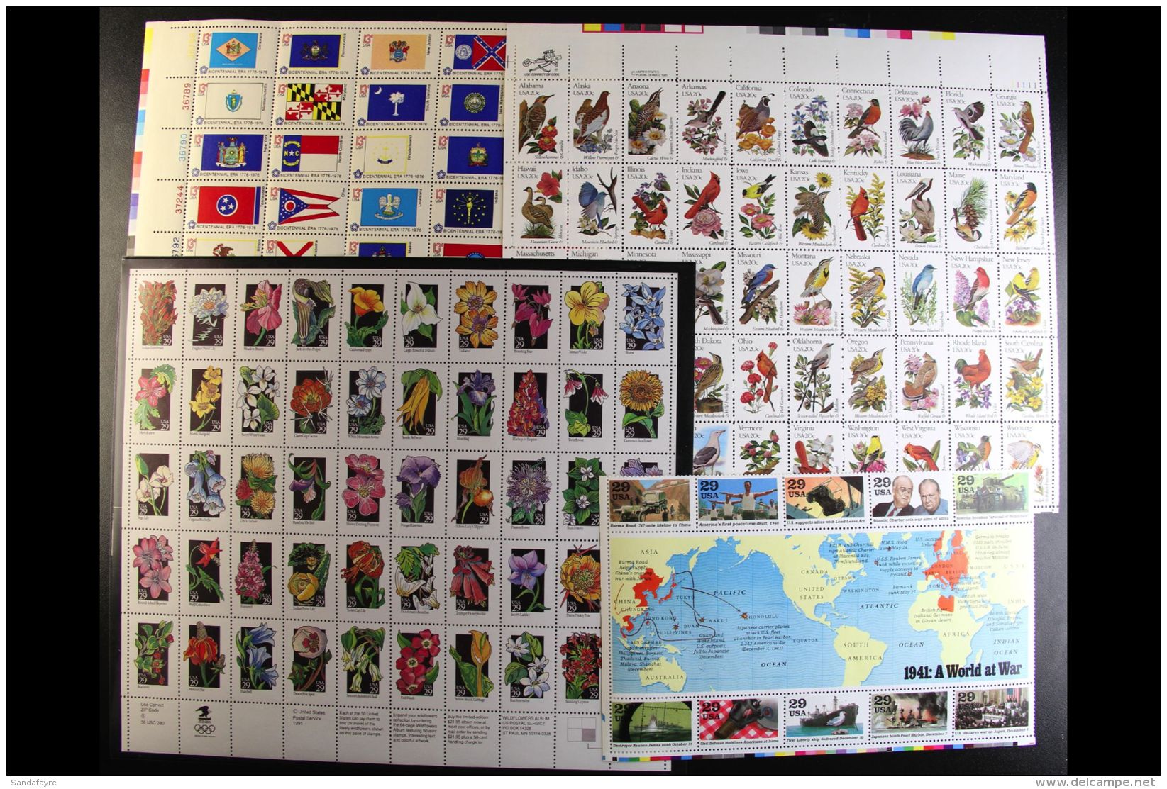 1976-1992 BLOCKS AND SHEETLETS. NEVER HINGED MINT All Different Group, Inc 1976 Flags, 1982 Birds, 1987 Wildlife... - Other & Unclassified