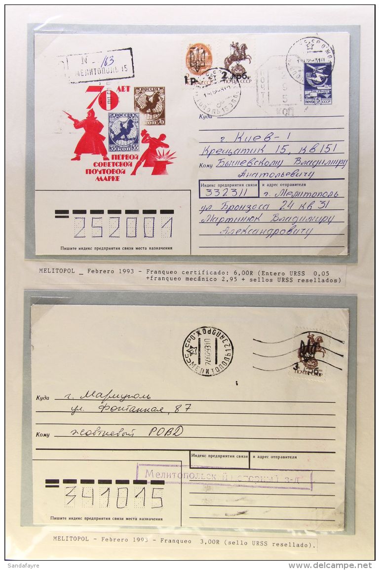 POSTAL STATIONERY 1992-94 INTERESTING USED COLLECTION Of Postal Stationery Covers, Presented On Written Up Pages... - Ukraine