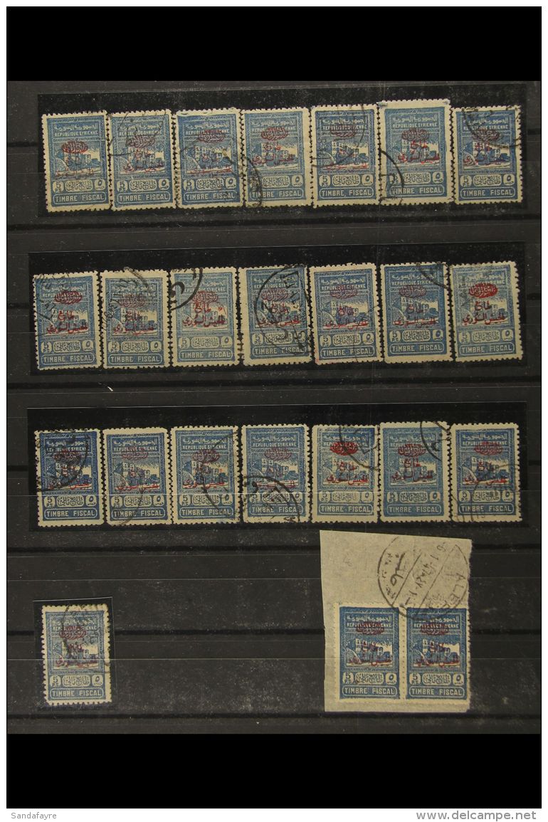 1945-49 OBLIGATORY TAX STAMPS, CAT &pound;2500. A Collection With Duplication Of Very Fine Postally Used 5p Blue... - Syria