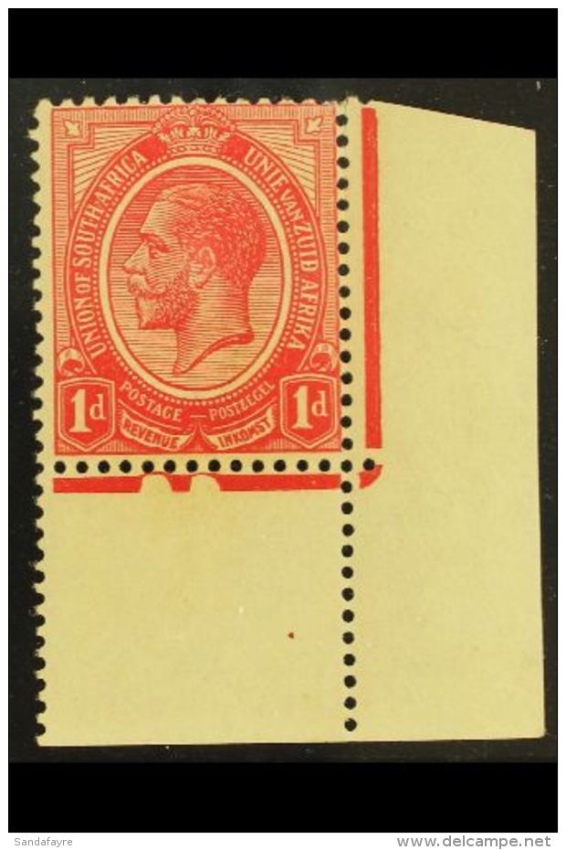 1913-24 1d Rose-red, Plate 2 Corner Marginal Example With Two Cuts In Jubilee Line, SG 3, Never Hinged Mint, Few... - Unclassified