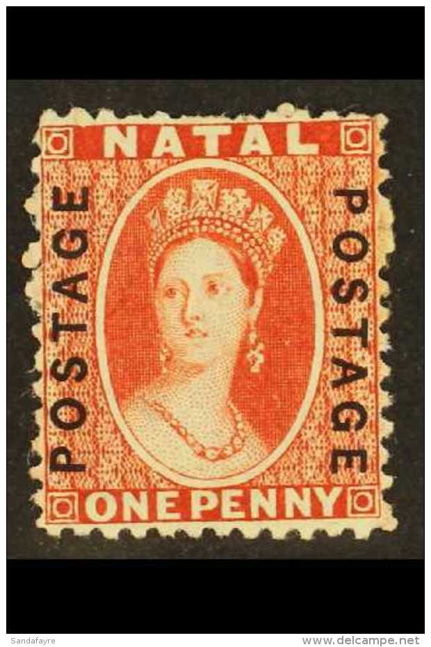 NATAL 1870-3 1d Bright Red, De La Rue "Postage" Overprint, SG 60, Fine Mint, Nice Bright Appearance. For More... - Unclassified