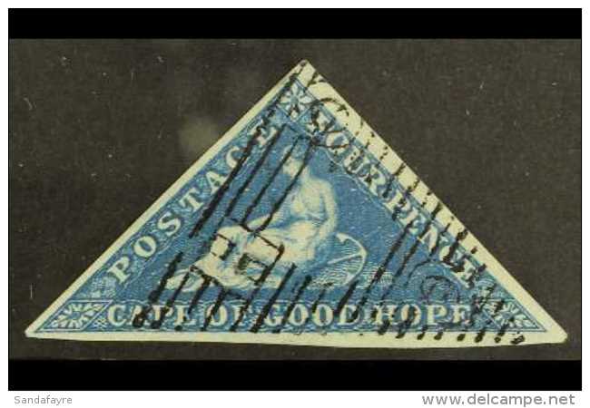 CAPE OF GOOD HOPE 1853 4d Deep Blue On Deeply Blued Paper, SG 2, Very Fine Used With 3 Good Margins, Crisp... - Non Classés