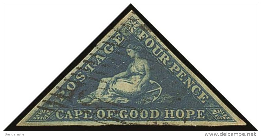 CAPE OF GOOD HOPE 1853 4d Deep Blue On Deeply Blued Paper, SG 2, Fine Used, Good Even Margins. For More Images,... - Unclassified