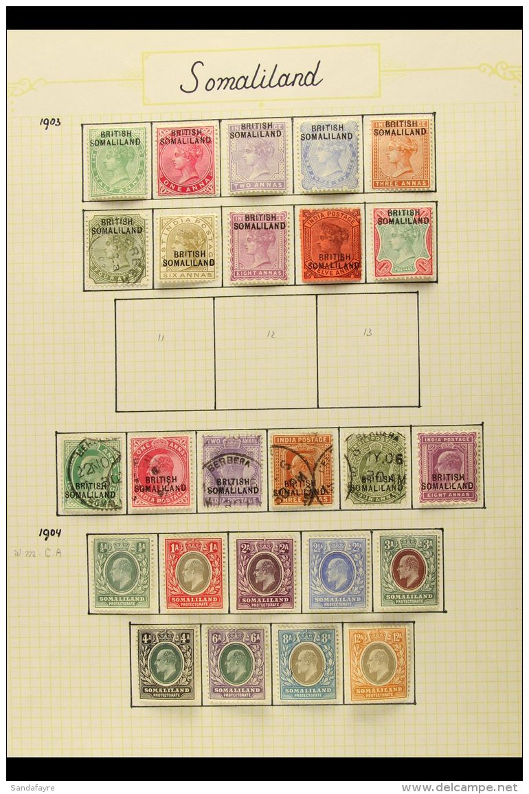 1903-49 An Attractive Mint And Used Collection On Old Pages, Incl. 1903 Overprints To 1r Mint, 1904 Set To 1r... - Somaliland (Protectorate ...-1959)