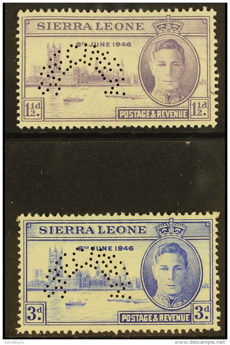 1946 Victory Set Complete Perf "Specimen", SG 201s/2s, Very Fine Mint. (2 Stamps) For More Images, Please Visit... - Sierra Leone (...-1960)