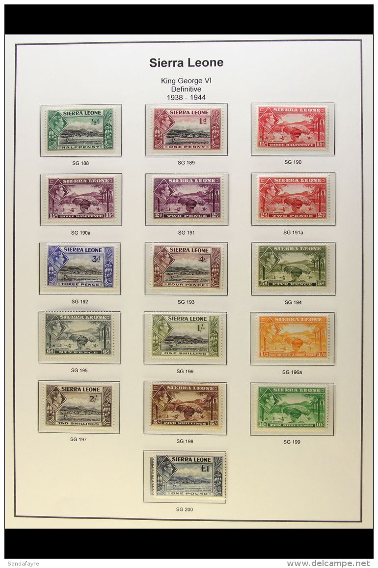 1937-1967 DELIGHTFUL MINT COLLECTION In Hingeless Mounts On Printed Album Pages. A Virtually Complete Basic Run... - Sierra Leone (...-1960)