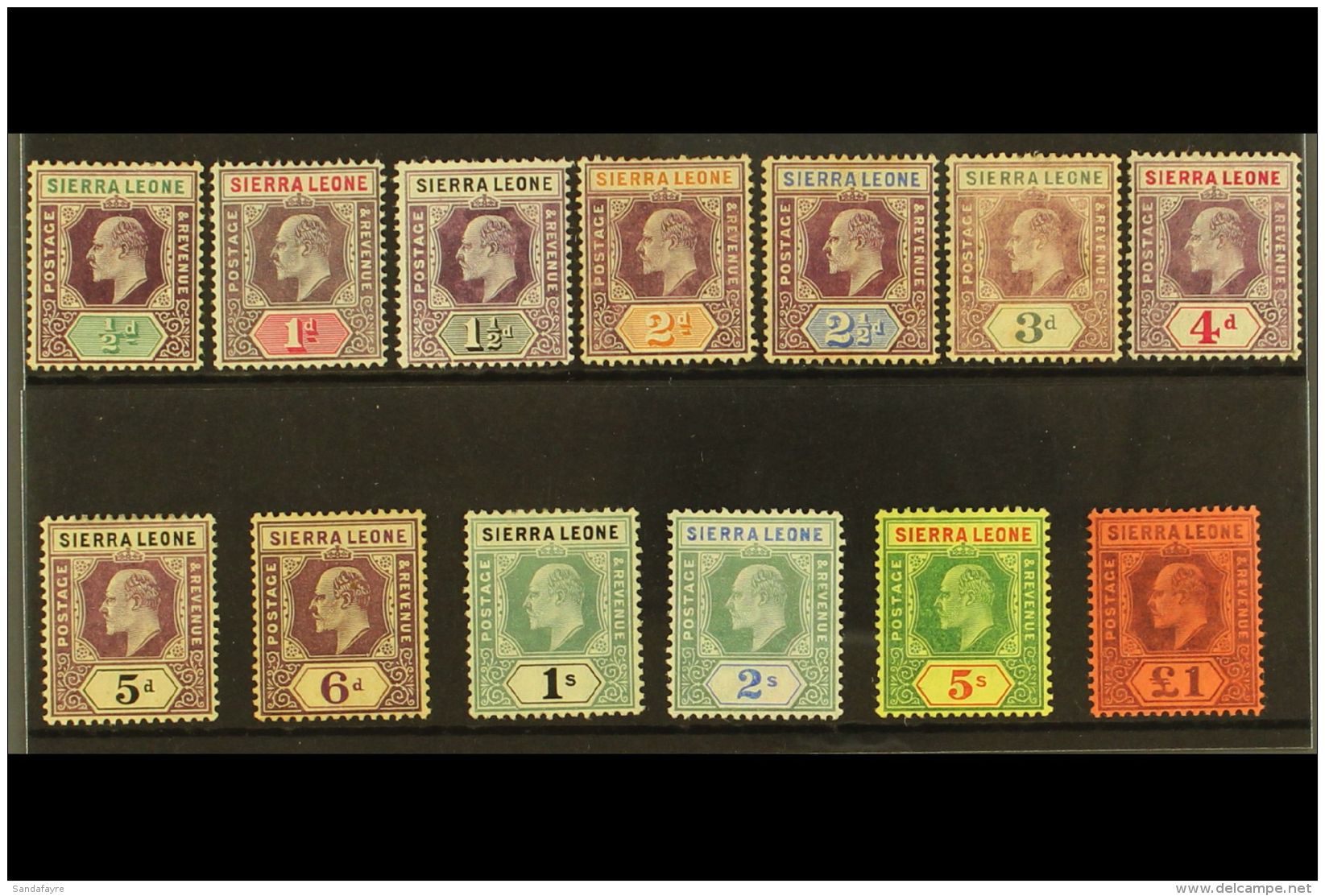 1904-05 (wmk Mult Crown CA) KEVII Complete Set, SG 86/98, Fine Mint. Fresh And Attractive! (13 Stamps) For More... - Sierra Leone (...-1960)